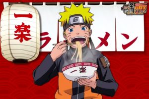 Naruto entrain de manger des ramens