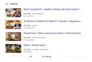 Recherche YouTube Ramen Naruto